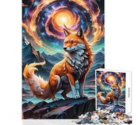 Puzzle da 1000 pezzi per adolescenti Volpe che si trova alla luce del sole Giocattolo Decorazione da parete Regali di Babbo Natale segreto Giochi educativi Aiutano l'esercizio del cervello 38x26cm