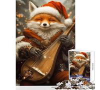 Puzzle da 1000 pezzi per adolescenti: volpe che suona il liuto in inverno Puzzle da 1000 pezzi per il relax Ottimo regalo per gli amanti dei giochi e della decorazione per la casa (38x52cm)