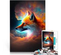 Puzzle da 1000 pezzi per adolescenti Volpe Cosmica nella Nebulosa Attività per famiglie con pezzi completamente interconnessi di forma casuale 52x38cm