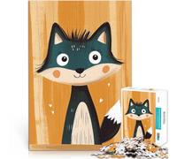 Puzzle da 1000 pezzi per adolescenti Volpe dei cartoni animati carina Antistress Sfida difficile con poster abbinato e foglio di quiz 52x38cm