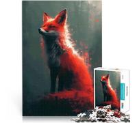 Puzzle da 1000 pezzi per adolescenti Volpe di fuoco nel bosco giocattoli educativi per l'apprendimento Gioco educativo per compleanno e Natale 38x26cm