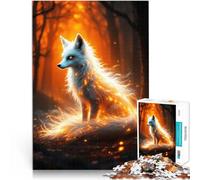Puzzle da 1000 pezzi per adolescenti Volpe di fuoco nella foresta Giochi educativi Attività divertenti a casa, regali di compleanno, regali di viaggio, 75x50cm