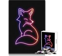 Puzzle da 1000 pezzi per adolescenti Volpe Giappone Neon Giocattolo Gioco intellettuale Vacanza a casa Uccidere il tempo Regali di Babbo Natale segreto Dimensioni 38x52cm
