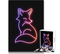 Puzzle da 1000 pezzi per adolescenti Volpe Giappone Neon Giocattolo Gioco intellettuale Vacanza a casa Uccidere il tempo Regali di Babbo Natale segreto Dimensioni 50x75cm