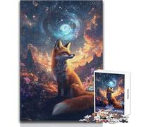 Puzzle da 1000 pezzi per adolescenti, Volpe nella natura cosmica, gioco pratico per migliorare la memoria per 14+ anni (dimensioni 38x26cm)