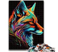Puzzle da 1000 pezzi per adolescenti Volpe Pop Art Animale Difficile da completare ma divertente e umoristico Regalo di compleanno, regali, arte murale 50x75cm