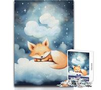 Puzzle da 1000 pezzi per adolescenti Volpe rossa con bellissimo design, gioco per migliorare la memoria, regalo di compleanno, dimensioni 50x75cm