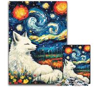 Puzzle da 1000 pezzi per adolescenti Volpe sotto il cielo notturno Puzzle in cartone per 14+ Difficili da completare ma divertenti e umoristici Regalo di compleanno 26X38CM