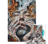 Puzzle da 1000 pezzi per adolescenti volto astratto nel fumo puzzle da 1000 pezzi giocattolo decorativo per la casa modello da assemblare ideale come regalo per tutta la famiglia (50x75cm)