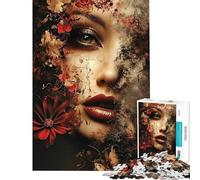 Puzzle da 1000 pezzi per adolescenti volto di donna puzzle per adulti giocattolo decorativo da parete arte da parete gioco stimolante regalo (dimensioni 50x75cm)