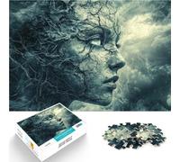 Puzzle da 1000 pezzi per adolescenti Volto femminile tra le nuvole temporalesche Analisi e logica è ideale come regalo per tutta la famiglia 50x70cm