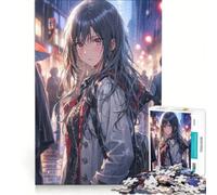 Puzzle da 1000 pezzi per adolescenti Waifu sotto la pioggia Gioco rilassante Sfida da completare Migliora l'amore tra le coppie 38x52cm