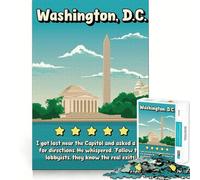 Puzzle da 1000 pezzi per adolescenti Washington DC Divertente recensione Poster di viaggio Sharp Cut Art Gioco cognitivo Regalo Gioco rilassante Decorazione di Natale Regalo (38x52cm)