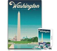Puzzle da 1000 pezzi per adolescenti Washington DC Travel Poste Gioco educativo per famiglie Analisi e logica Ottimo regalo Dimensioni 38x26cm