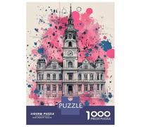Puzzle Da 1000 Pezzi Per Adolescenti Watercolor City Hall Puzzle Per Adolescenti Gioco Pratico Un'opera D'arte Regali Unici Per Compleanno E Natale 70x50cm/1000pcs