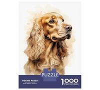Puzzle Da 1000 Pezzi Per Adolescenti Watercolor Cocker Spaniel Portrait Puzzle Per Adulti Giochi Divertenti Sfida Difficile Gioco Impegnativo Regali 38x26cm/1000pcs