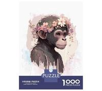 Puzzle Da 1000 Pezzi Per Adolescenti Watercolor Flower Monkey Puzzle Per Adulti Gioco Per Famiglie Difficile Difficile Unico Compleanno E Regali 70x50cm/1000pcs