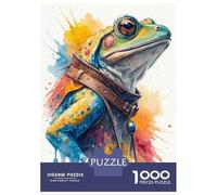 Puzzle Da 1000 Pezzi Per Adolescenti Watercolor Frog in Coat Puzzle Per Adulti Gioco Pratico Decorazione Murale Regali Per Amici E Familiari 52x38cm/1000pcs