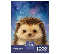 Puzzle Da 1000 Pezzi Per Adolescenti Watercolor Hedgehog in Starry Sky Puzzle Per Adulti Gioco Pratico Decorazione Murale Regali Per Amici E Familiari 52x38cm/1000pcs