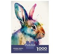 Puzzle Da 1000 Pezzi Per Adolescenti Watercolor Rabbit Puzzle Per Adulti Giocattoli Antistress Analisi E Logica Regalo Di Compleanno, Regali, 38x26cm/1000pcs