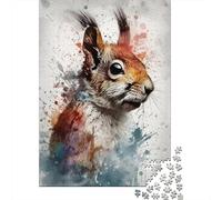 Puzzle Da 1000 Pezzi Per Adolescenti Watercolor Squirrel Art Print-1 Puzzle Per Adulti Giochi Per Famiglie Regalo Di Compleanno Regali Per Amici E Familiari 70x50cm/1000pcs