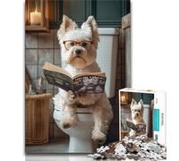 Puzzle da 1000 pezzi per adolescenti West Highland Terrier, puzzle da toilette per adolescenti, gioco a quiz, decorazione da parete, regali unici per compleanno e Natale (dimensioni 75x50cm)