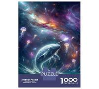 Puzzle Da 1000 Pezzi Per Adolescenti Whale in Space with Jellyfish Puzzle Giochi Rilassanti Regali Per Donne Regali Di Natale E Compleanno 70x50cm/1000pcs