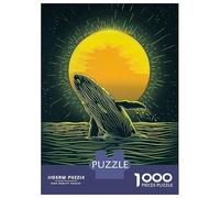 Puzzle Da 1000 Pezzi Per Adolescenti Whale Leaping Sunset Puzzle Per Adulti Giochi Per Famiglie Un'opera D'arte Regali Antistress 52x38cm/1000pcs