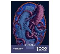 Puzzle Da 1000 Pezzi Per Adolescenti Whale Vs Octopus Puzzle Per Adulti Giocattoli Antistress Vacanza A Casa Passatempo Riduzione Dello Stress Regali 38x26cm/1000pcs