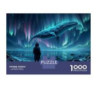 Puzzle Da 1000 Pezzi Per Adolescenti Whale Watching Aurora Borealis Puzzle Per Adulti Gioco Pratico Sfida Difficile Sfida Educativa 38x26cm/1000pcs