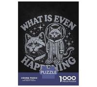 Puzzle Da 1000 Pezzi Per Adolescenti What Is Even Happening - Space Cat Existential Meme Puzzle Per Adulti Gioco Rompicapo Assemblaggio Di Modelli Regali Di Compleanno E Unici 38x26cm/1000pcs