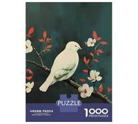 Puzzle Da 1000 Pezzi Per Adolescenti White Bird on A Branch with Flowers Puzzle Per Adulti Giochi Rilassanti Migliorano La Memoria Regali Antistress 70x50cm/1000pcs