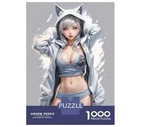 Puzzle Da 1000 Pezzi Per Adolescenti White Cat Anime Girl Puzzle Per Adulti Giocattoli Antistress Analisi E Logica Regalo Di Compleanno, Regali, 52x38cm/1000pcs