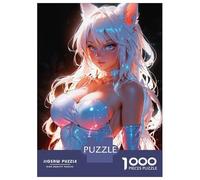 Puzzle Da 1000 Pezzi Per Adolescenti White Fox Anime Girl Puzzle Per Adulti Giochi Per Famiglie Un'opera D'arte Regali Unici Per Compleanno E Natale 38x26cm/1000pcs