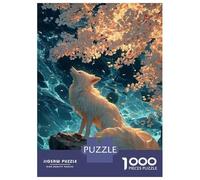 Puzzle Da 1000 Pezzi Per Adolescenti White Fox Under Cherry Blossom Tree Puzzle Per Adulti Gioco Pratico Sfida Difficile Regali Per Amici E Familiari 70x50cm/1000pcs