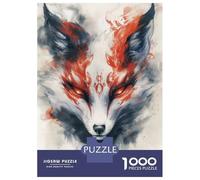 Puzzle Da 1000 Pezzi Per Adolescenti White Kitsune Fox Painting Puzzle Per Adulti Giochi Rilassanti Regali Per Donne Interazione Genitore-figlio 52x38cm/1000pcs