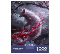 Puzzle Da 1000 Pezzi Per Adolescenti White Kitsune Fox Puzzle Per Adolescenti Gioco Pratico Decorazione Murale Difficile Da Completare 52x38cm/1000pcs