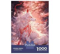 Puzzle Da 1000 Pezzi Per Adolescenti White Kitsune of Sakura Puzzle Giochi Rilassanti Ma Divertenti E Spiritosi Regalo Di Compleanno, Regali, 70x50cm/1000pcs