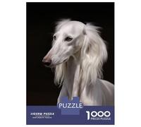 Puzzle Da 1000 Pezzi Per Adolescenti White Saluki Dog Puzzle Per Adolescenti Giocattoli Fai Da Te Corsa Di Velocità Manuale Regali Unici Per Compleanno E Natale 52x38cm/1000pcs