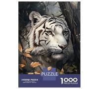 Puzzle Da 1000 Pezzi Per Adolescenti White Tiger Portrait Puzzle Per Adulti Gioco Pratico Assemblaggio Di Modelli Regali Unici Per Compleanni E Occasioni Speciali 52x38cm/1000pcs