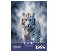 Puzzle Da 1000 Pezzi Per Adolescenti White Tiger Wall Art Print Puzzle Per Adulti Gioco Pratico Decorazione Da Parete Offerta Come Regalo Per Tutta La Famiglia 52x38cm/1000pcs