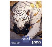 Puzzle Da 1000 Pezzi Per Adolescenti White Tiger with Gold Accents Puzzle Giochi Divertenti Regalo Decorativo Perfetto Per Amici E Familiari 70x50cm/1000pcs