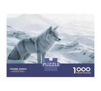 Puzzle Da 1000 Pezzi Per Adolescenti White Wolf in Snowy Mountain Landscape Puzzle Per Adulti Fai Da Te Giocattoli Antistress Regali Di Natale E Compleanno 38x26cm/1000pcs