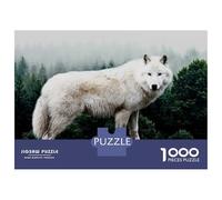 Puzzle Da 1000 Pezzi Per Adolescenti White Wolf in The Forest Puzzle Per Adulti Giocattolo Decorazione Da Parete Regali Per Donne Interazione Genitore-figlio 38x26cm/1000pcs