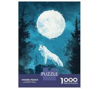 Puzzle Da 1000 Pezzi Per Adolescenti White Wolf Under Full Moon Puzzle Per Adulti Fai Da Te Giocattoli Antistress Regali Di Natale E Compleanno 38x26cm/1000pcs
