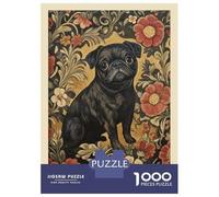 Puzzle Da 1000 Pezzi Per Adolescenti William Morris Pug Floral Puzzle Per Adulti Giochi Divertenti Migliorano La Memoria Aiutano Ad Allenare Il Cervello 52x38cm/1000pcs