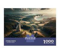 Puzzle Da 1000 Pezzi Per Adolescenti Windmill with Sheep on Pasture Puzzle Per Adolescenti Gioco Rompicapo Regali Per Donne Attività Divertenti A Casa 38x26cm/1000pcs