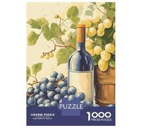 Puzzle Da 1000 Pezzi Per Adolescenti Wine Bottle And Grapes Still Life Puzzle Per Adulti Giochi Per Famiglie Decorazione Perfetta Regali Unici Per Compleanno E Natale 38x26cm/1000pcs