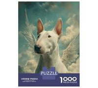 Puzzle Da 1000 Pezzi Per Adolescenti Winged Bull Terrier in The Clouds Bull Terrier Remembrance Puzzle Per Adulti Giocattolo Decorazione Da Parete Modello Da Assemblare Ottimo Regalo Per I Giocatori 3