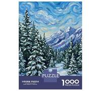 Puzzle Da 1000 Pezzi Per Adolescenti Winter Landscape Painting with Snow-Covered Trees Puzzle Gioco Per Famiglie Regali Per Donne Divertimento A Casa Attività, 38x26cm/1000pcs